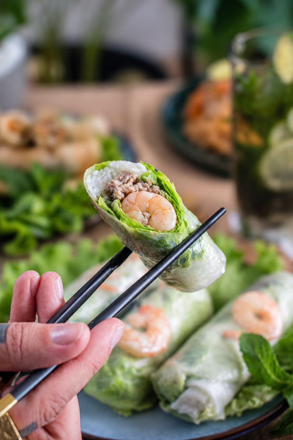 Rouleau de printemps porc crevettes
